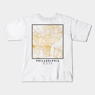 PHILADELPHIA PENNSYLVANIA CITY STREET MAP ART Kids T-Shirt